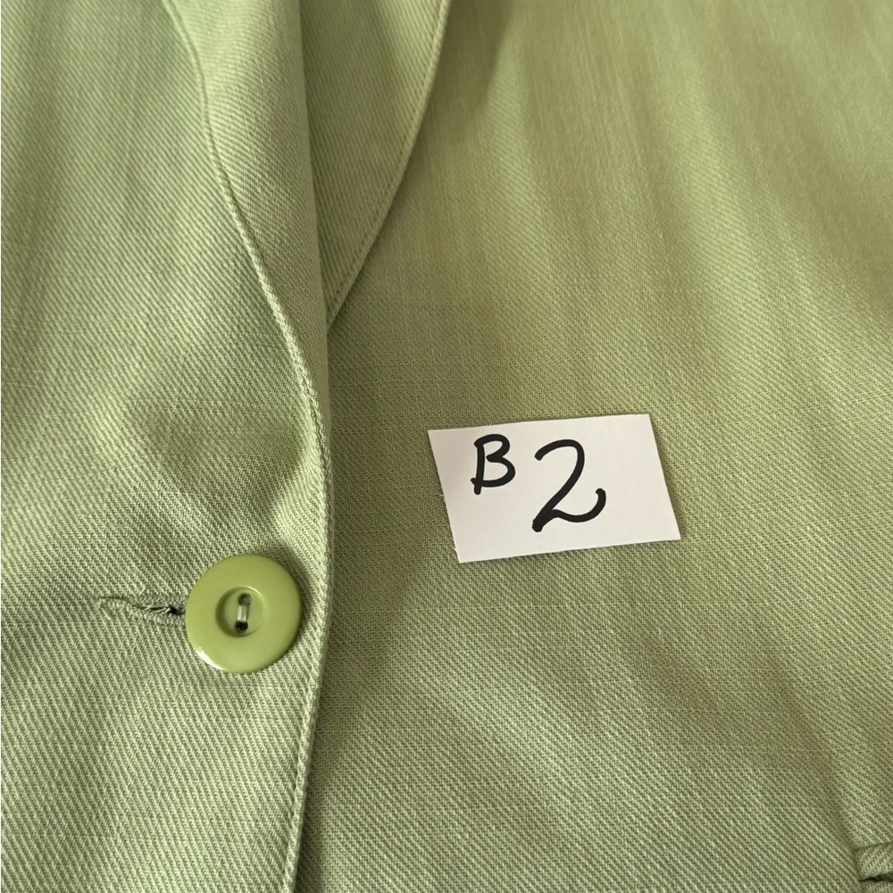 B-2 Courtenay PLUS SIZE 18W Green Linen Blend Blazer Suit‎ Jacket